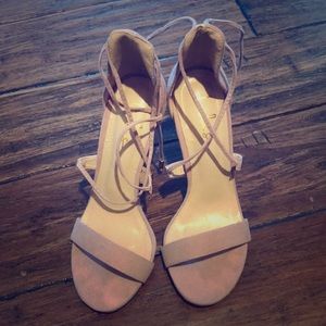 Lulus mauve lace up heels